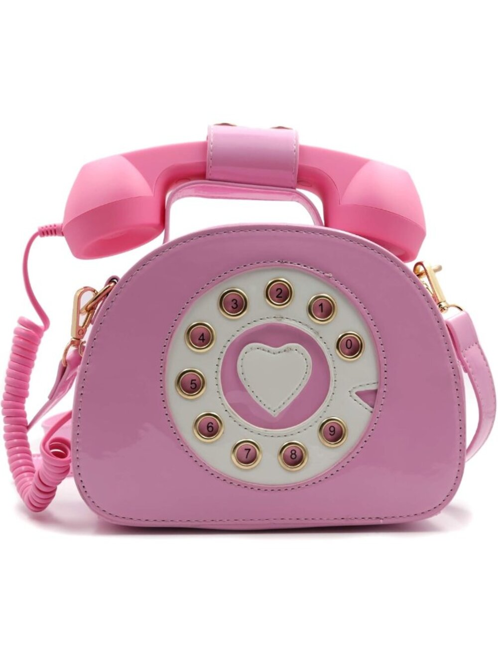 Retro Dial Telephone Crossbody Bag with Movable Microphone - Chic Purse for